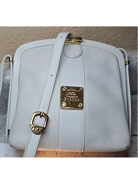 GUC VINTAGE STRUCTURED HCL West Germany White Leather Crossbody Purse